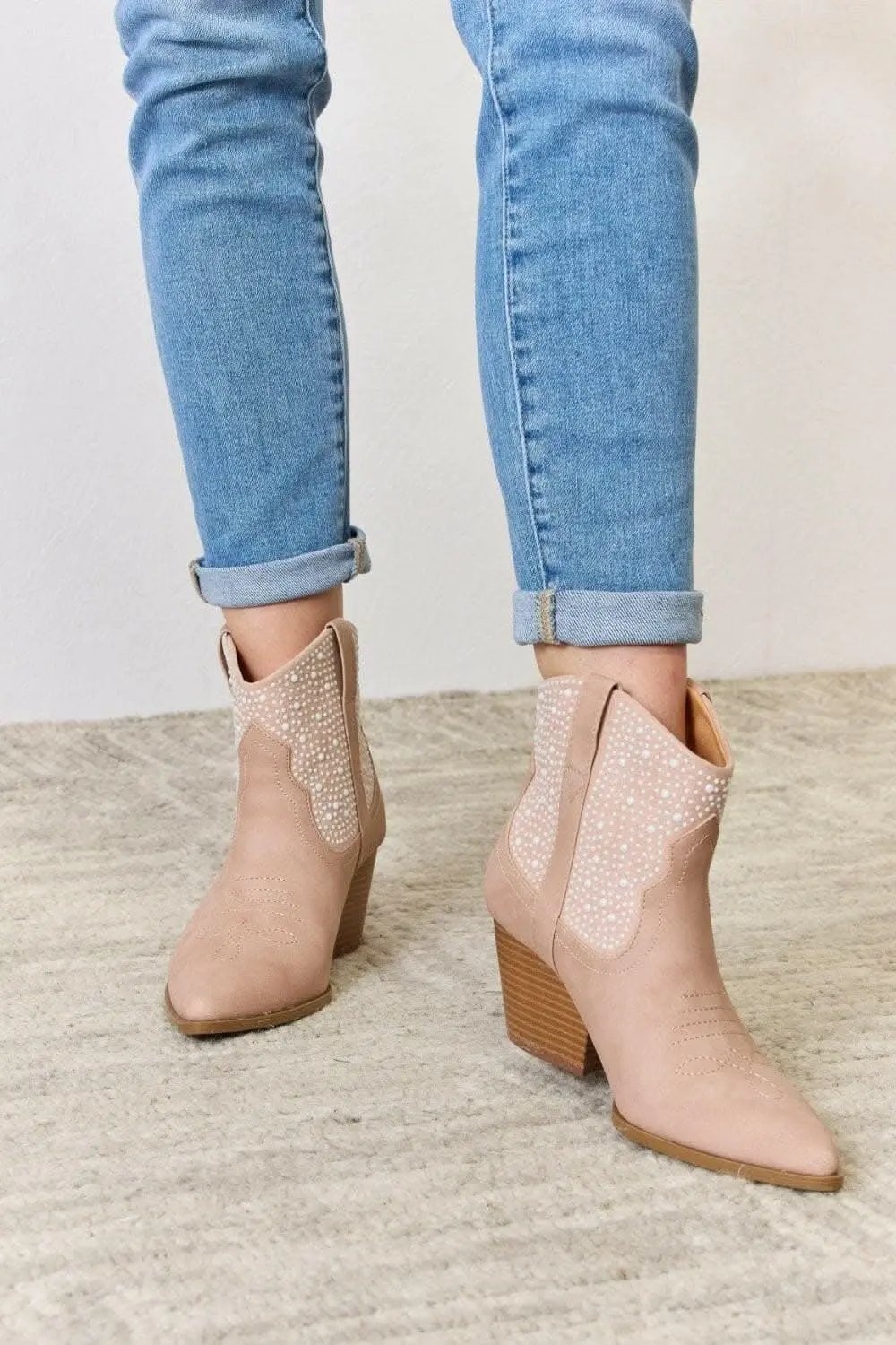 Glamorous Rhinestone Cowgirl Booties - High Fashion Footwear by East Lion Corp - Love Salve